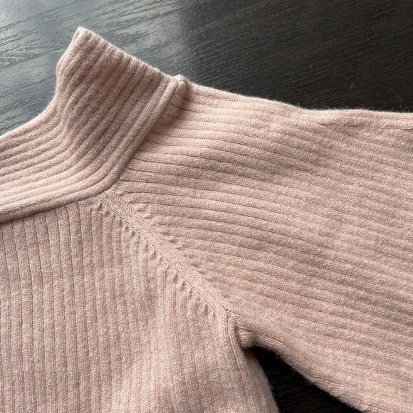 Anthropologie Moth Off The Shoulder Pullover Knit Sweater Balloon Sleeves Pink M - Picture 9 of 14